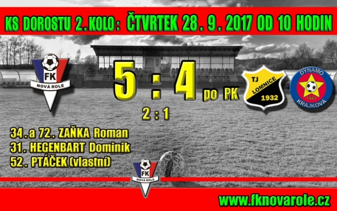 Dorostenci odčinili debakl z Chyše, když zaskočili favorita: FKNR dorost  -  TJ Lomnice/ Dynamo Krajková  5 - 4 po PK